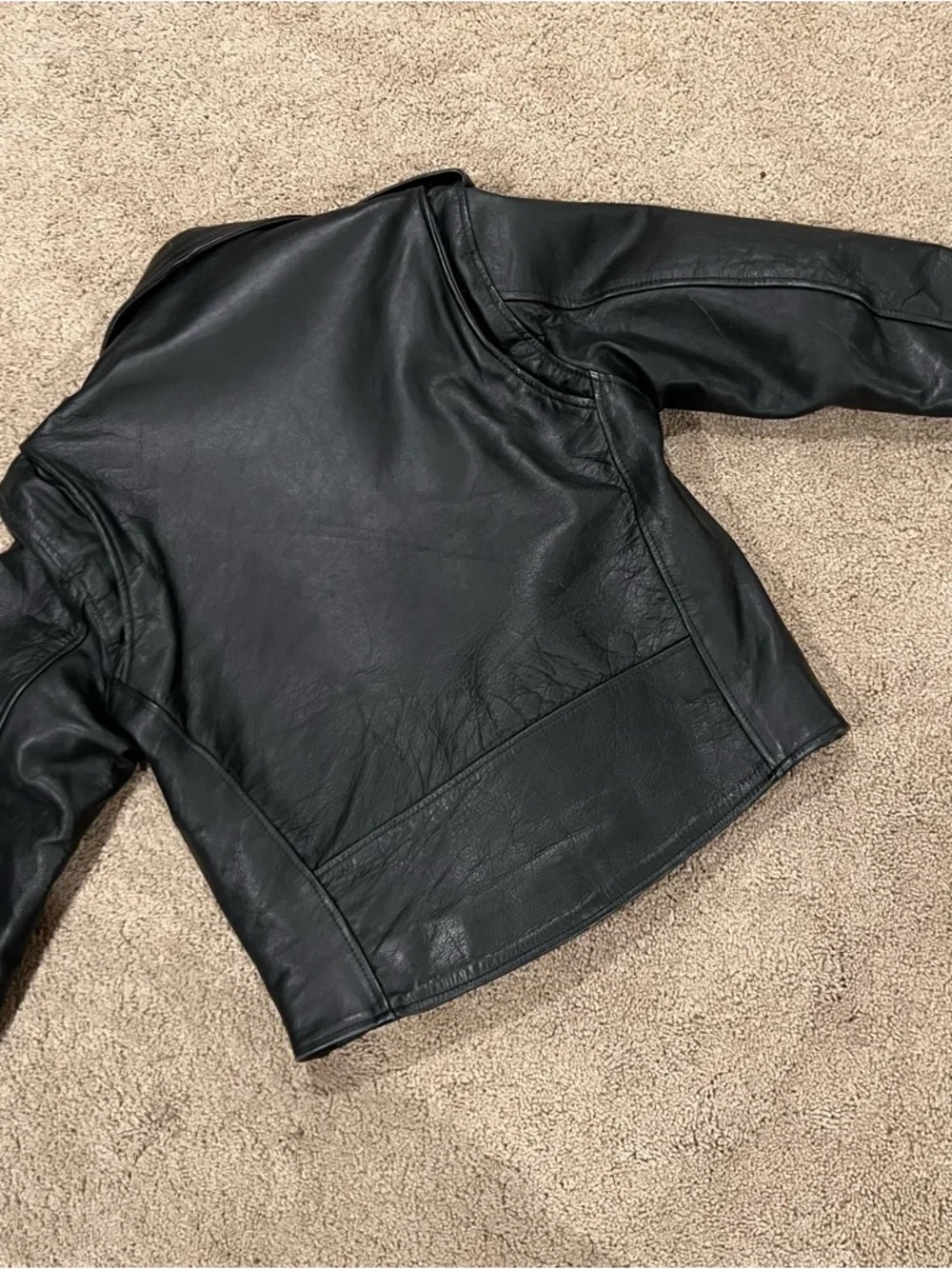 DALLAS Premium 100% Cowhide Leather Classic Black Moto Jacket Silver Hardware - Picture 7 of 14
